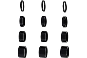 12 PCS Bicycle Headset Spacer Bike Handlebar Stem Spacers Threadless Aluminum Alloy Headset Stem Spacer Set Fit 1 1/8-Inch St