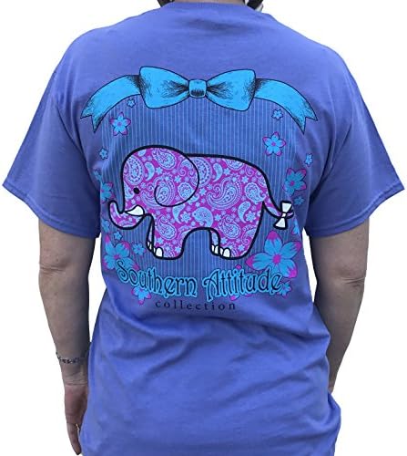 Southern Attitude Elephant Violet Short Sleeve T-Shirt (Medium)