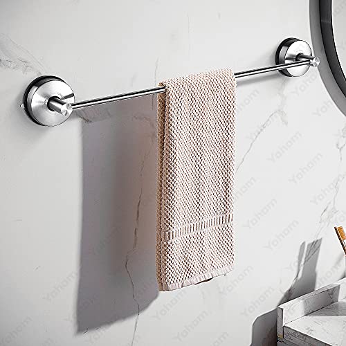 YOHOM Suction Cup Towel Bar for Shower 22 inch Bathroom Shower Towel