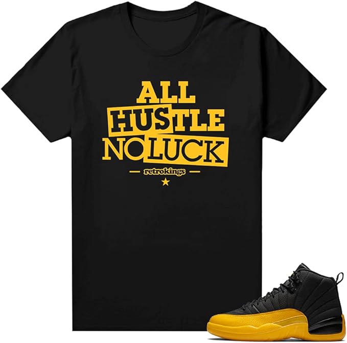 jordan 12 black university gold shirt