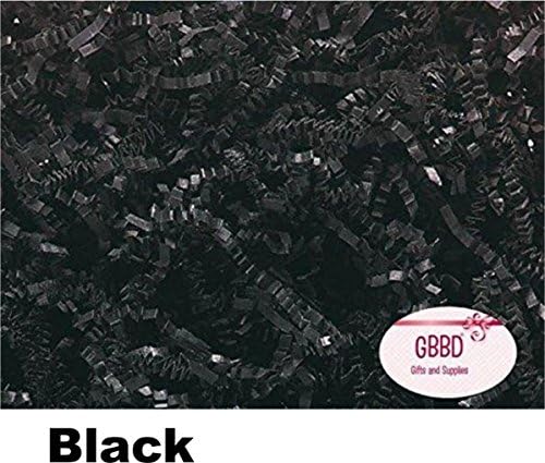 Crinkle Cut Paper Shred Filler for Gift Wrapping & Basket Filling (Black, 1 Lb)