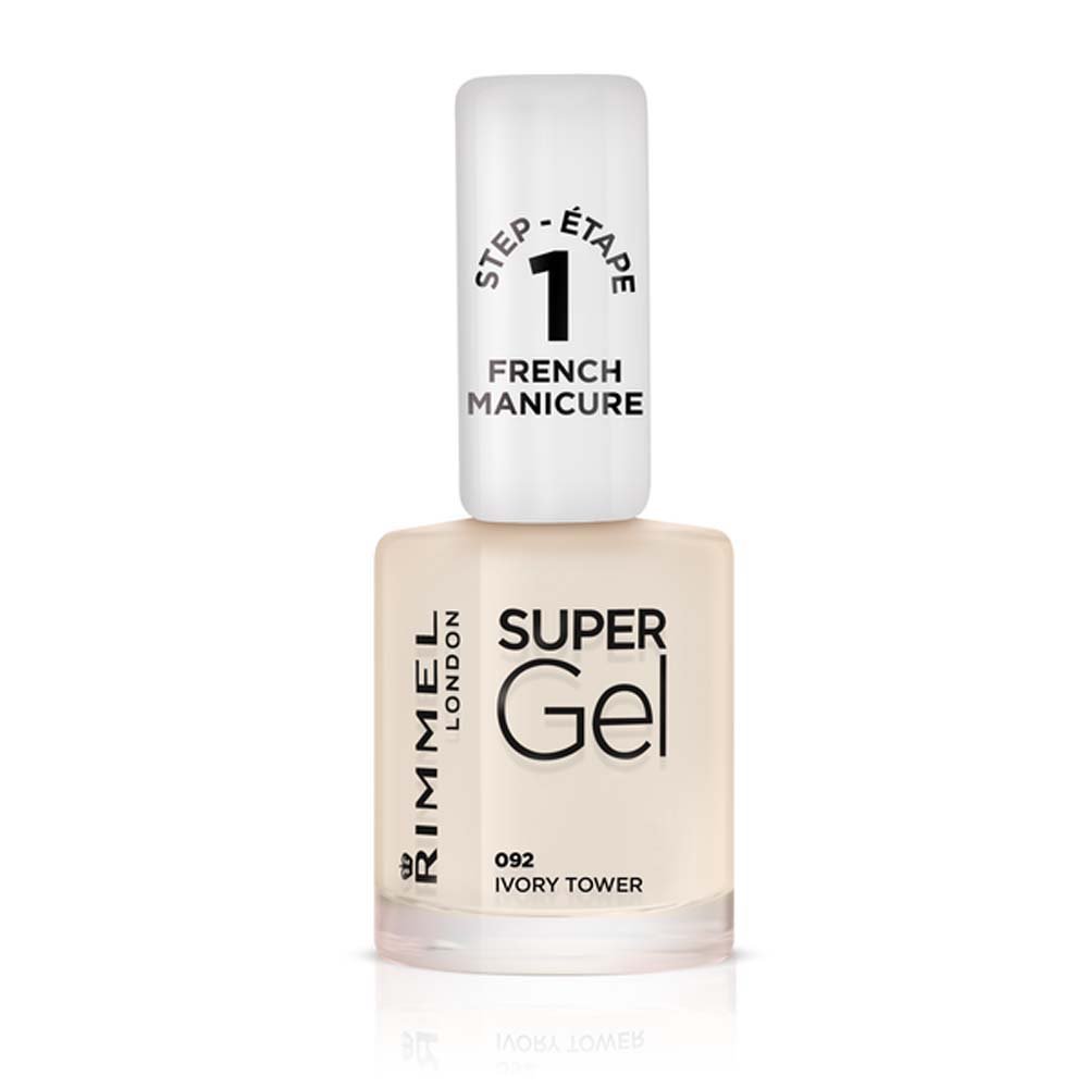 Rimmel London Super Gel French Manicure Nail Polish, 92 Ivory Tower, 12 ml