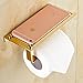 AUSWIND Antique Gold Polished Toilet Paper Holder with Phone Display Holder Cover Stainless Steel Wall Mounted Bathroom Accessory (Gold)