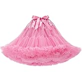 Women's Girls Elastic Waist Multi-Layer Tulle Tutu Short Skirt Petticoat