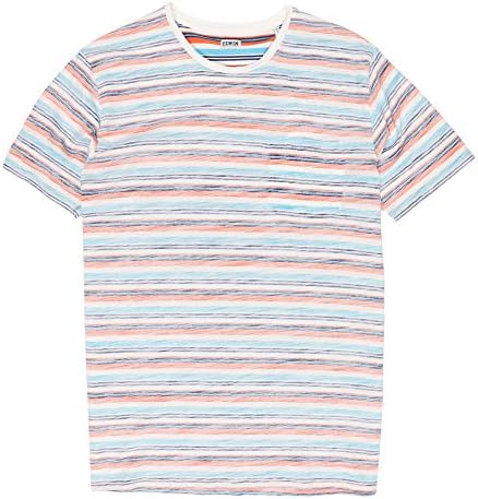 Edwin Denim Marvin Allover Striped T-Shirt Large Flame Flame