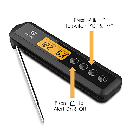 Cappec KTH04 Instant Digital Meat Thermometer With Target Setting Alert and Backlight