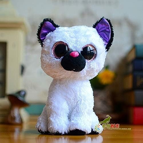 Ty Beanie Boos Cat Plush Muffin Sophie Pepper Frights Tabitha Reagan Buckwheat Big Eyes Stuffed Animal (White)