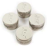 Gretsch G Logo Knob for United States Solid Shaft Pots, 4 Pieces, Nickel | Includes 4 nickel G logo knobs for replacement, repair and customization