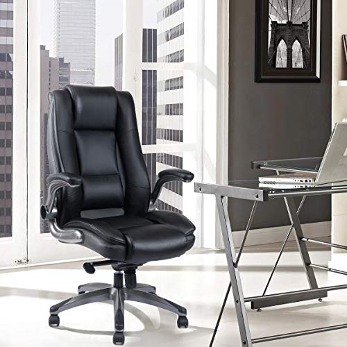 REFICCER High Back Office Chair, Bonded Leather Executive Computer Desk