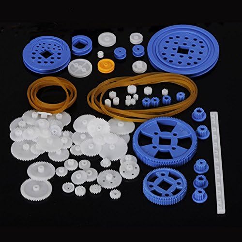 80pcs Plastic Gear Motor Gear DIY Gearbox Robot Model Single Double Layer Crown Gear Spindle Set