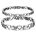 Starista Unisex Titanium Stainless Steel Heart Hollow Magnetic Therapy Hematite Balance Bracelet