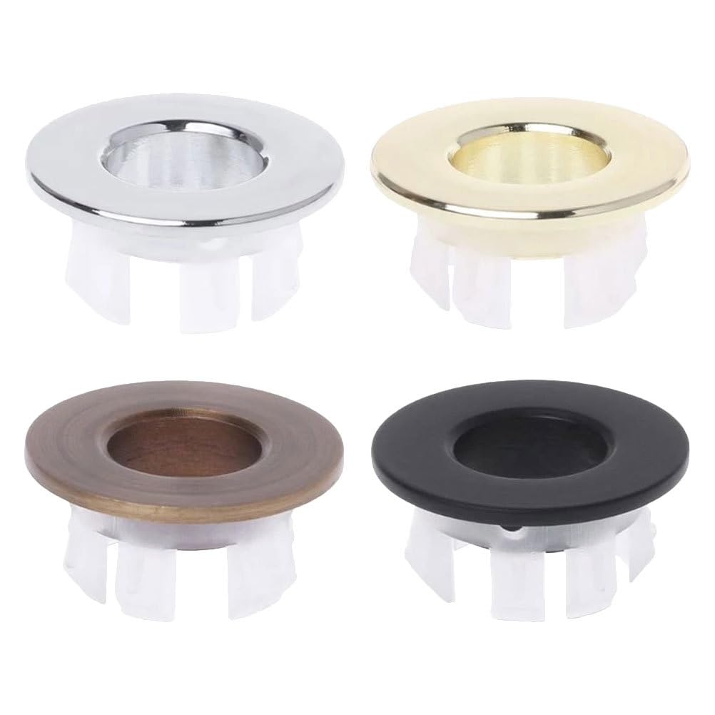 Homoyoyo 4pcs Overflow Ring Wash Basin Overflow Cap Bathtub Decor Bathroom Supplies Water Bob for Tub Sink Drain Bathtub Ring Replacement Plug for Bath Tub Plug Basin Overflow Covers Copper
