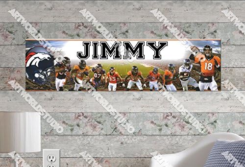 Denver Broncos #2 - 8.5"x30" Personalized Name Poster, Customize Name Sign, Birthday Party Banner