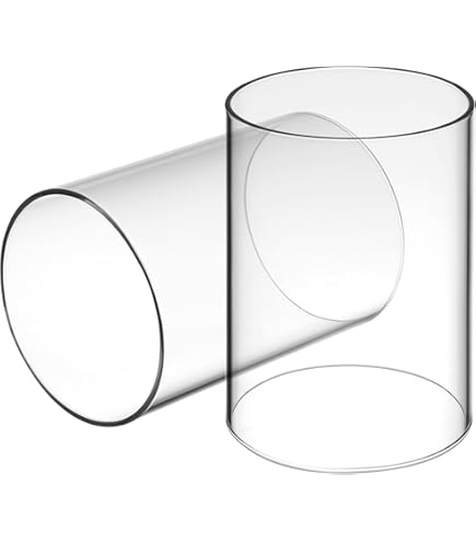 Hurricane Bougeoir en verre transparent avec extrémité ouverte 9,5 x 20,3 cm