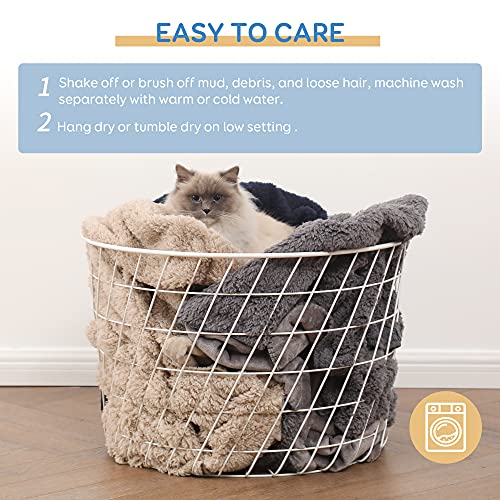 Pawque Pet Blanket 30”x40”, Waterproof Sherpa Fleece Pet Blanket Soft Breathable Throw for Dog Puppy Cat, Fluffy Premium Thermal Blanket Dog Blanket for Couches, Sofa, Bed and Car, Grey