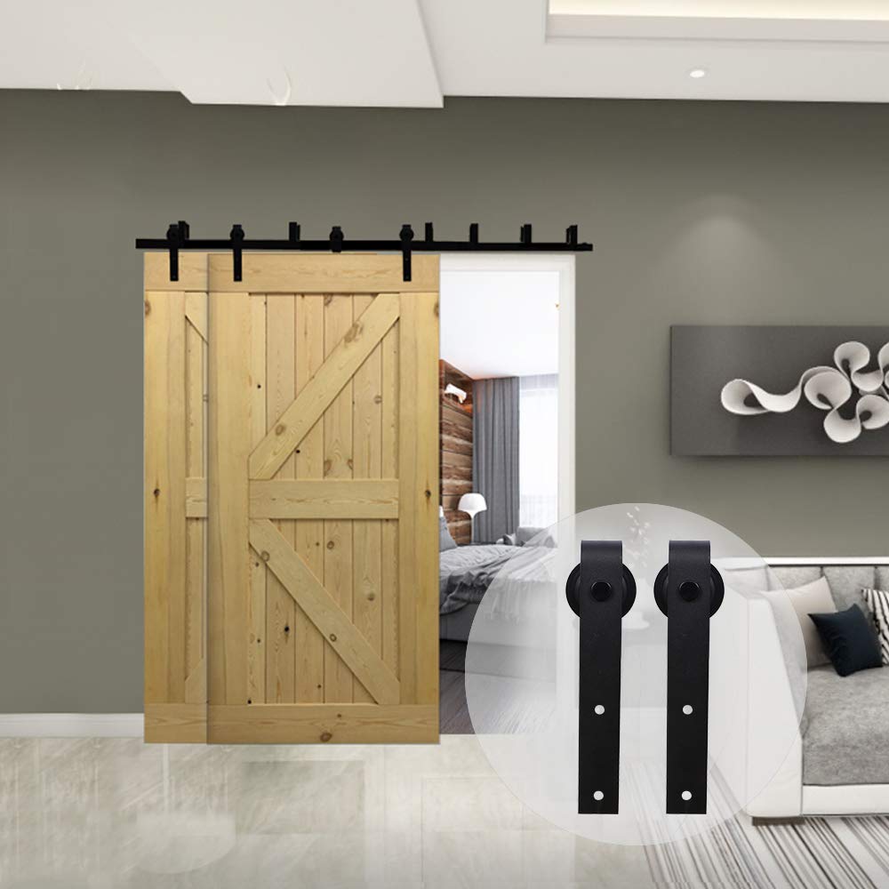 6.6FT 201cm Kit de guía para puerta corredera Bypass Ferretería Polea