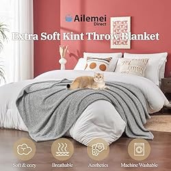 Ailemei Direct Knit Throw Blanket for Bed, Soft