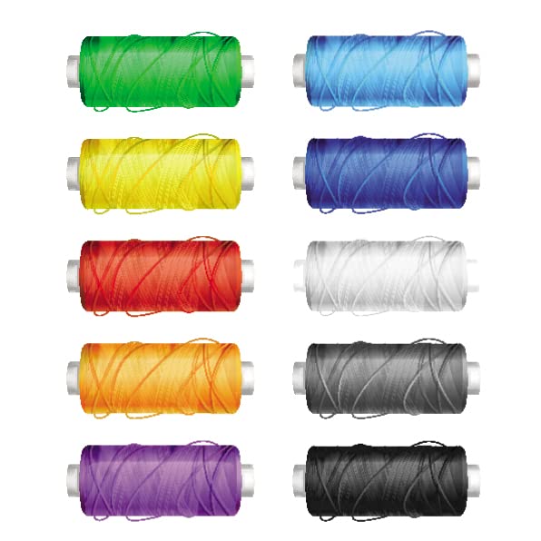 WE-STOCK Set of 10 100% Polyester Sewing Thread Spools - Assorted and Vivid Colours - 50 Meters Each