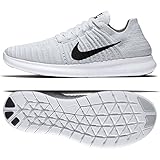 Nike Women's Free Running Motion Flyknit Shoes, White/Black-pure Platinum - 7.5 B(M) US