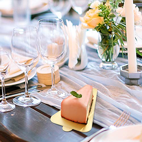 HANSGO Mini Cake Board, 100PCS Triangle Cake Bases Mousse Cake Cardboards Dessert Display Trays Golden Pastry Plates