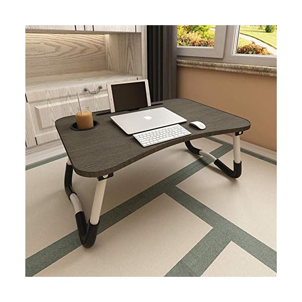 VLikeze-Laptop-Desk-Laptop-Bed-Table-with-Foldable-Legs-Cup-Slot-Reading-Holder-Notebook-Stand-Breakfast-Bed-Tray-Book-Holder-for-Sofa-Bed-Terrace-Balcony-Garden-Black VLikeze Laptop Bed Table, Portable Bed Desk for Laptop, Foldable Laptop Lap Desk with Cup Holder Laptop Stand Breakfast…