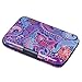 HDE RFID Credit Card Holder Front Pocket Hard Shell RFID Wallets for Women (Purple Paisley)