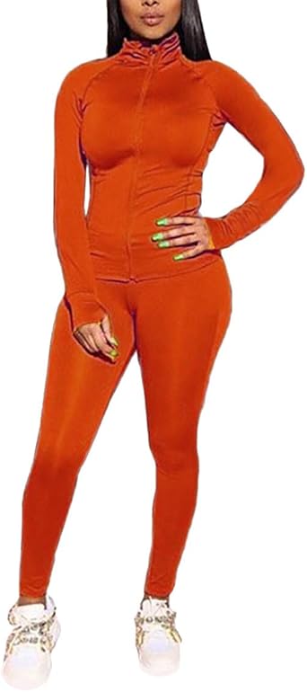 orange zip up jumpsuit
