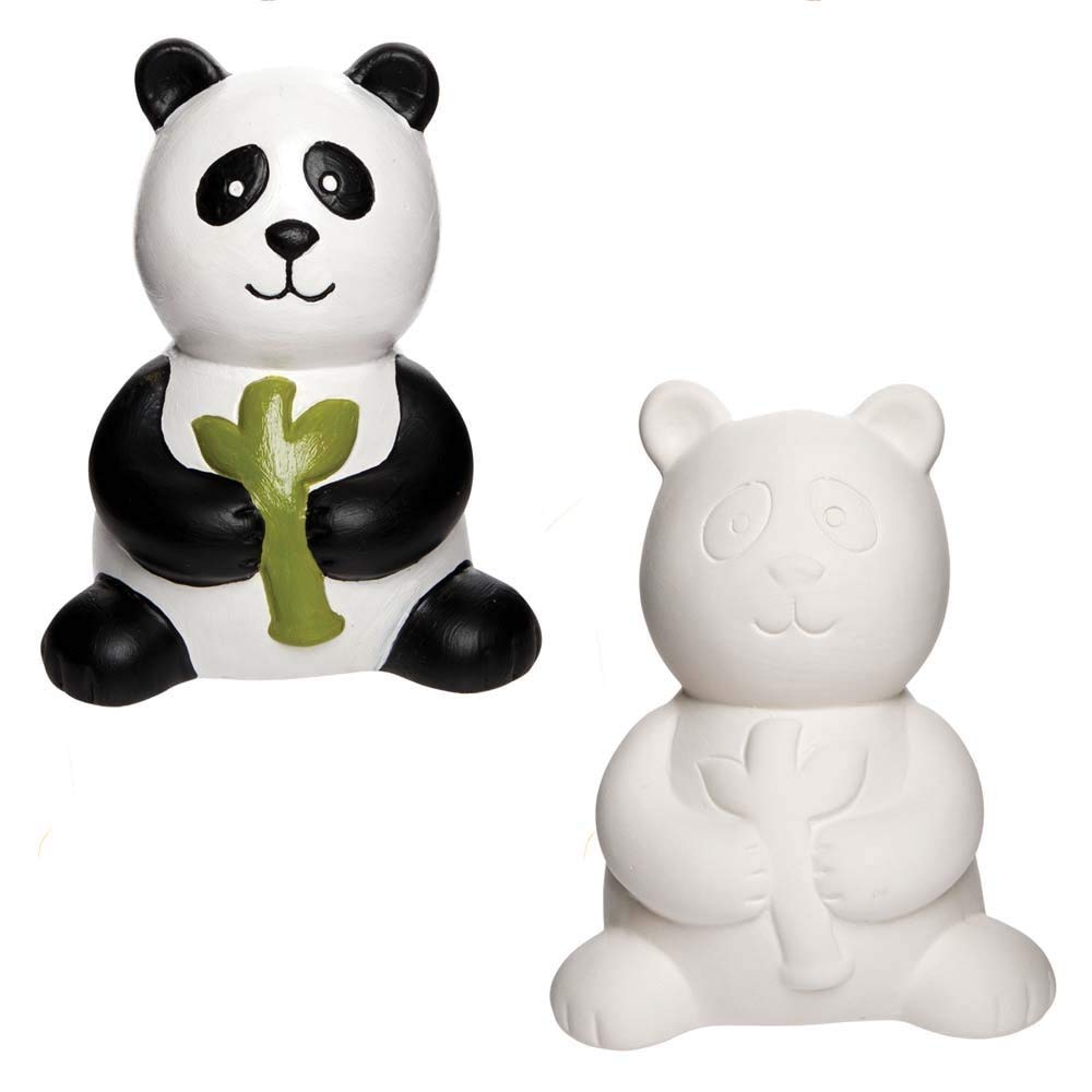 Baker Ross AX848 Panda Ceramic Coin Banks, White,black,4.7 x 4.1 x 3.3inches