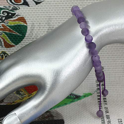 Handmade-Gemstone-6mm-Round-Beads-Adjustable-Braided-Macrame-Tassels-Chakra-Reiki-Bracelets-7-9-inch-Unisex