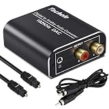 Digital to Analog Audio Converter-192kHz Techole Aluminum Optical to RCA with Optical &Coaxial Cable. Digital SPDIF TOSLINK to Stereo L/R and 3.5mm Jack DAC Converter for PS4 Xbox HDTV DVD Headphone