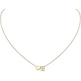 ChicSilver Heart Necklaces for Women 14K Gold Plated Necklace Hypoallergenic Dainty Initial Necklaces for Women