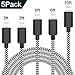 iPhone Charger,TNSO 5-Pack [3/3/6/6/10FT] Extra Long Nylon Braid Cord Lightning Cable to USB Charging Cable for iPhone X/8/7/7 Plus/6/6 Plus/6S/6S Plus,SE/5S/5,iPad,iPod Nano 7 (Black and White)