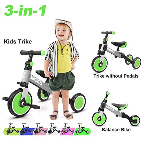 KORIMEFA 5 in 1 Balance Bike Tricycles for 13 Years Old, Toddler Bike