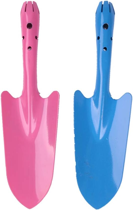 Ymeibe Kids Shovel Garden Hand Shovel for Digging Metal Small Lovely Gardening Shovel Set with Powder Coating for Indoor Outdoor Use (Pink/Blue) : Garden & Outdoor
