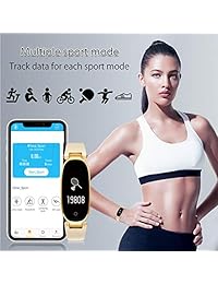 zkcreation rastreador de fitness, reloj de actividad y monitor de ritmo cardíaco, visualización táctil impermeable pulsera inteligente para mujeres, hombres, niños con monitor de sueño, podómetro paso contador de calorías para Android y iOS