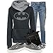 Shilanmei Women Cotton Long Sleeve Coat Top Tees Batman Hoodies Sweatshirts,Black,Large