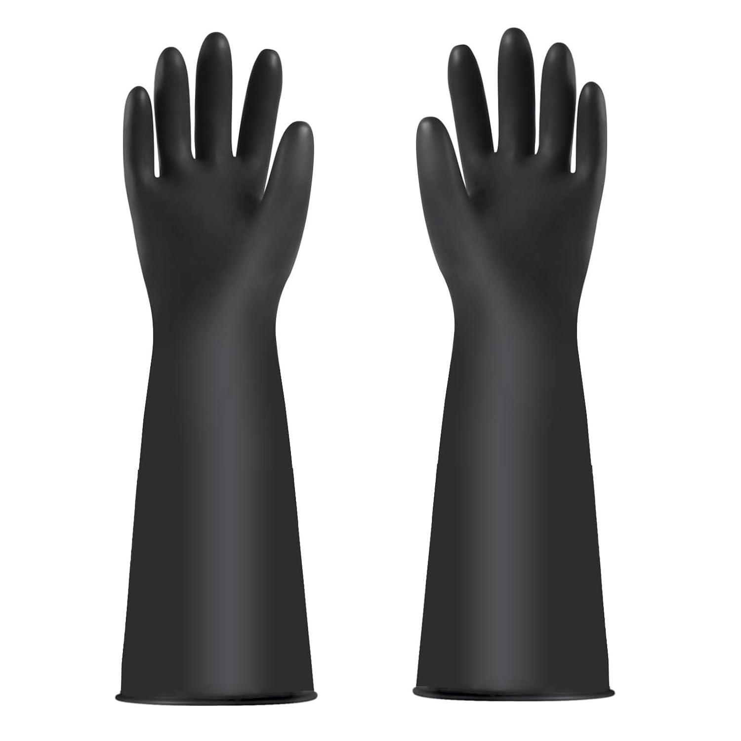 YONG-SHENG Heavy Duty Latex Gloves, Chemical Resistant Gloves, Industrial Gloves, Resist Strong Acid, Alkali and Oil, Rubber Garden Gloves (Thick, 45CM)