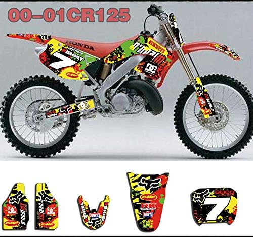 Flyastar 3M Bike Motorcycle TEAM DECALS Graphics Stickers Background Decals For Honda CR125 CR250 CR125R CR250R 2000 2001 (TZ-11CR125-13)