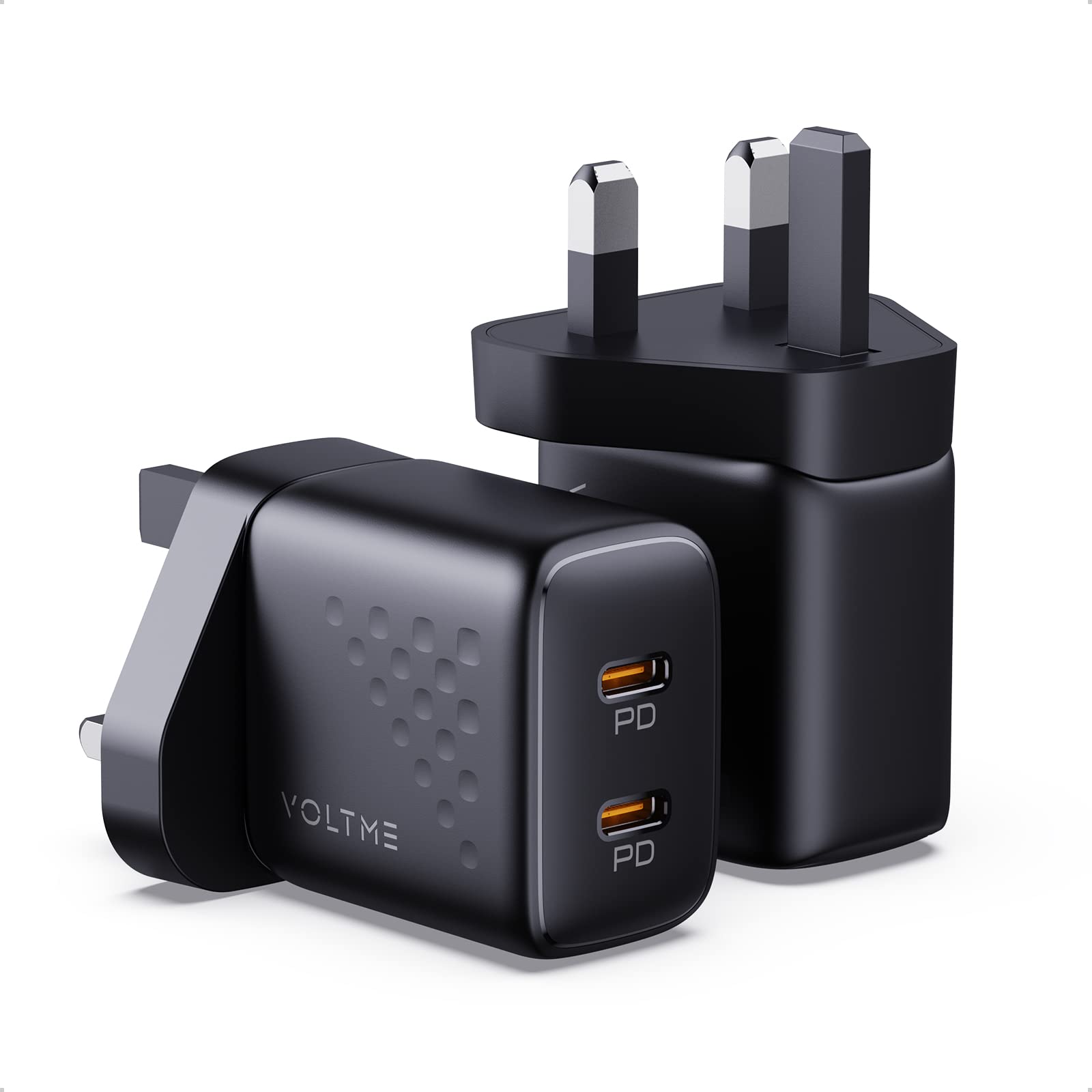 VOLTME USB C Plug 2-pack black, Type C Plug 20W, Multi USB Plug Fast Charger Plug PD 3.0 USB-C, Fast Charge Plug for iphone 14/13/12, Galaxy, Pixel 4/3, iPad/iPad mini