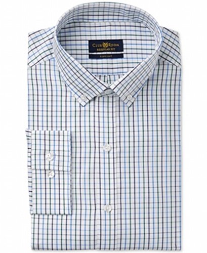 Club Room Mens Pinpoint Regular Fit Dress Shirt White 15