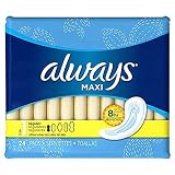 Always Maxi Pads 24ct Regular Non-Wing Unscented, 24 Count&nbsp;(Pack of 2)...