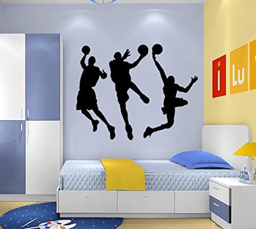 Inspiration Wall Stickers Basketball Removable Wall Decor Decal for classroom Decor Black 31.5 x 53.1 Inch
