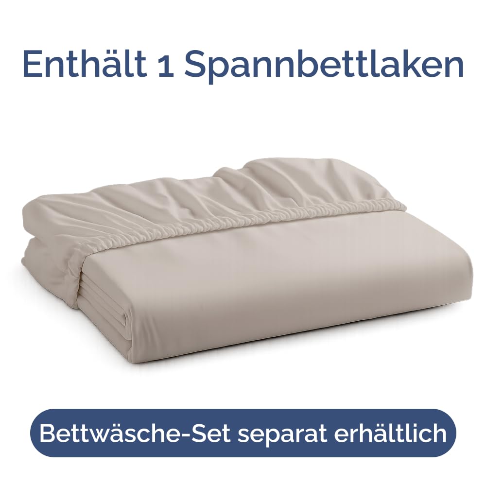 Spannbettlaken 140x200cm - Extra Tiefes Spannbetttuch für Matratzen bis 40 cm (16") Höhe - Weiche Gebürstete Polyester Mikrofaser - Knitterfrei, Schrumpf- & Farbbeständig - Oeko-TEX - Hellgrau 4