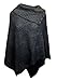 Fashion 4 Less New Womens Big Plus Size Cable Knitted 3 Button Cape Poncho Ladies Jumper Charcoal