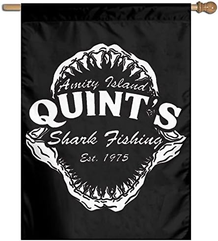 100% Polyester Fiber Quint S Shark Fishing Vertical Garden Flag27 X 37 Inche