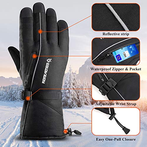 image for KNGUVTH KNGVUTH Ski Gloves, Mens Winter Gloves Waterproof Touch Screen
