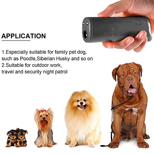 MEIREN Anti Barking Device Ultrasonic Dog Trainer Infrared Dog Deterrent & Bark Stopper (Gray)