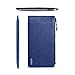 MEKU Women's Slim Genuine Leather Bifold Wallet Zipper Purse Credit Card Organizer Phone Holder Blue Xmas Gifts
