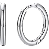 FaithHeart Stainless Steel Black/Silver/Gold Hoop Earrings for Men - Hypoallergenic Small Huggie Hoop Earrings Lightweight Sleeper Earrings Waterproof Cartilage Piercing Jewelry Gift 7-16mm