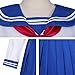 Japanese School Girls Sailor JK Uniform Bule Pleated Skirt Anime Cosplay Costumes with Socks Set(SSF31) L